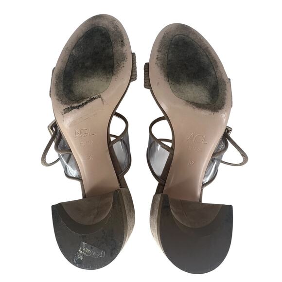 AGL Transparent Buckle Strap Mule Sandals - Picture 14 of 14